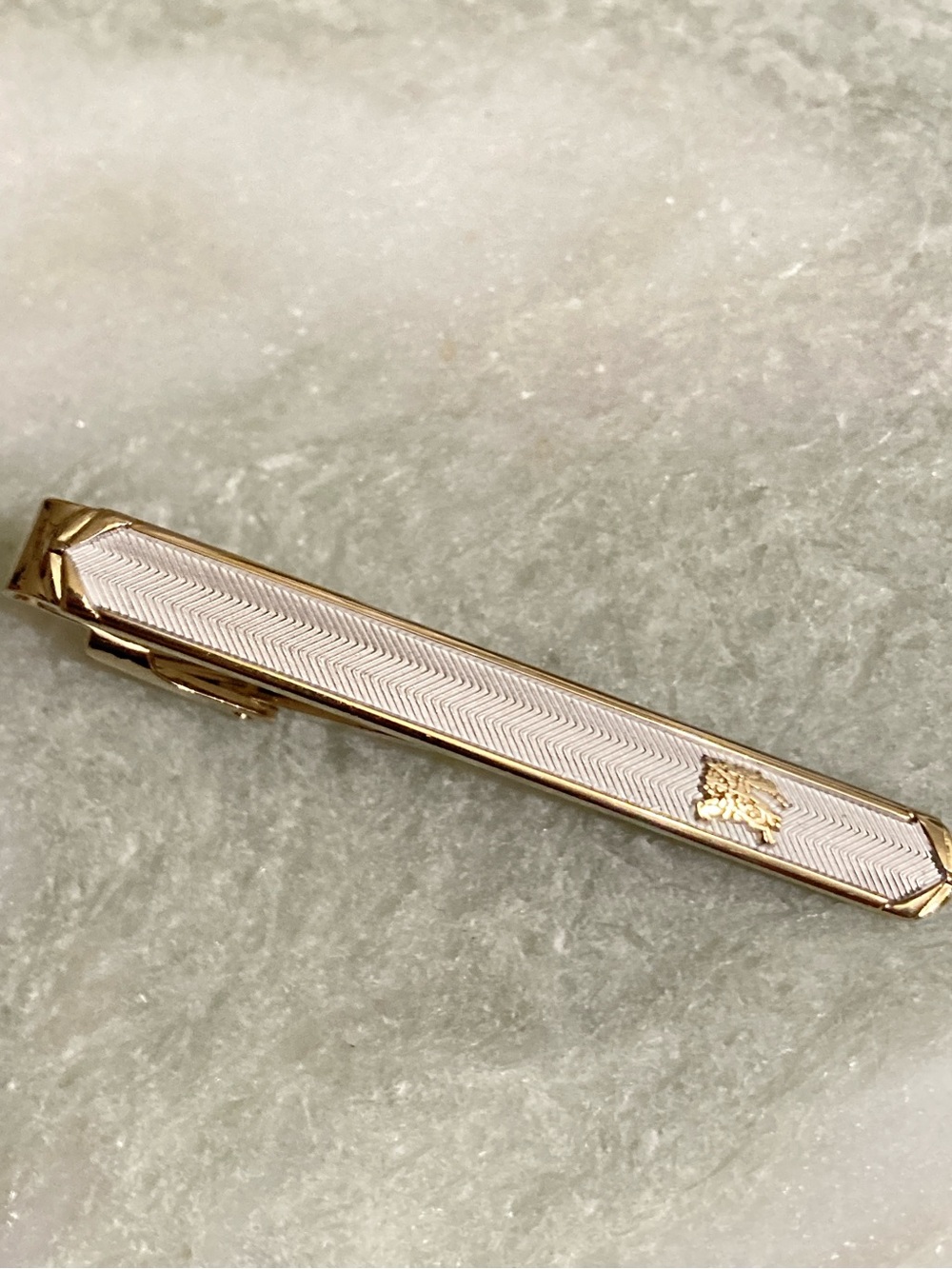 Burberry 925 Silver Cuff Links + Tie Clip Set Vintage - Picture 3 of 8